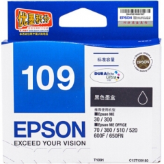 爱普生（EPSON）T1091黑色墨盒 适用于ME30 30...